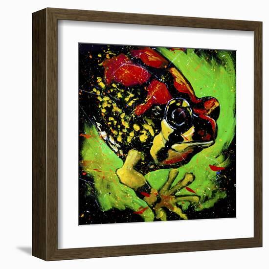 Rainbow Frog-null-Framed Art Print