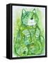 Rainbow Green Cat-Oxana Zaiko-Framed Stretched Canvas