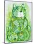 Rainbow Green Cat-Oxana Zaiko-Mounted Giclee Print