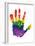 Rainbow Hand Imprint in Oil-null-Framed Art Print