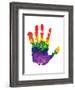 Rainbow Hand Imprint in Oil-null-Framed Art Print