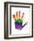 Rainbow Hand Imprint in Oil-null-Framed Art Print