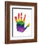 Rainbow Hand Imprint in Oil-null-Framed Art Print