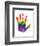 Rainbow Hand Imprint in Oil-null-Framed Art Print