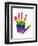 Rainbow Hand Imprint in Oil-null-Framed Art Print