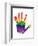 Rainbow Hand Imprint in Oil-null-Framed Art Print