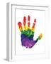 Rainbow Hand Imprint in Oil-null-Framed Art Print