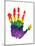 Rainbow Hand Imprint in Oil-null-Mounted Art Print
