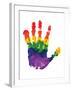 Rainbow Hand Imprint in Oil-null-Framed Art Print