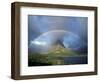 Rainbow Hangs over Grinnel Point, Glacier National Park, Montana, USA-Janis Miglavs-Framed Photographic Print