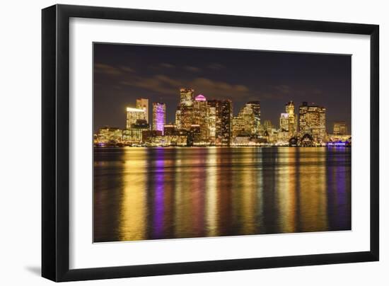 Rainbow in Boston Harbor-Michael Blanchette Photography-Framed Giclee Print