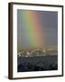 Rainbow is Seen over the Northern Gaza Strip, from the Israel-Gaza Border-null-Framed Photographic Print