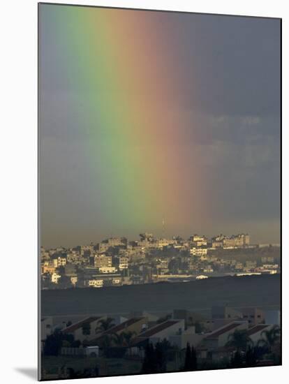Rainbow is Seen over the Northern Gaza Strip, from the Israel-Gaza Border-null-Mounted Photographic Print