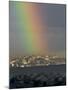 Rainbow is Seen over the Northern Gaza Strip, from the Israel-Gaza Border-null-Mounted Photographic Print