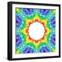 Rainbow Kaleidoscope Colorful Background-art_of_sun-Framed Art Print