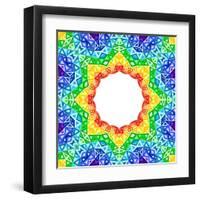 Rainbow Kaleidoscope Colorful Background-art_of_sun-Framed Art Print