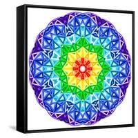 Rainbow Kaleidoscope Vibrant Circle-art_of_sun-Framed Stretched Canvas