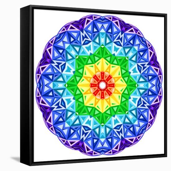 Rainbow Kaleidoscope Vibrant Circle-art_of_sun-Framed Stretched Canvas