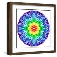 Rainbow Kaleidoscope Vibrant Circle-art_of_sun-Framed Art Print