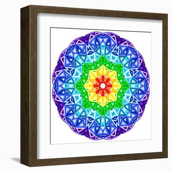 Rainbow Kaleidoscope Vibrant Circle-art_of_sun-Framed Art Print