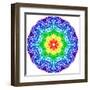 Rainbow Kaleidoscope Vibrant Circle-art_of_sun-Framed Art Print