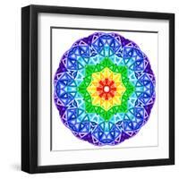 Rainbow Kaleidoscope Vibrant Circle-art_of_sun-Framed Art Print