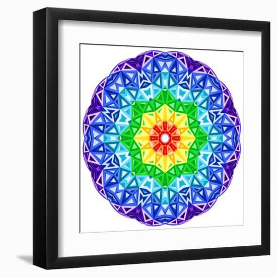 Rainbow Kaleidoscope Vibrant Circle-art_of_sun-Framed Art Print