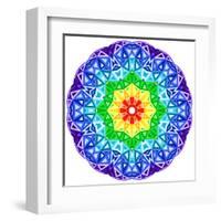 Rainbow Kaleidoscope Vibrant Circle-art_of_sun-Framed Art Print