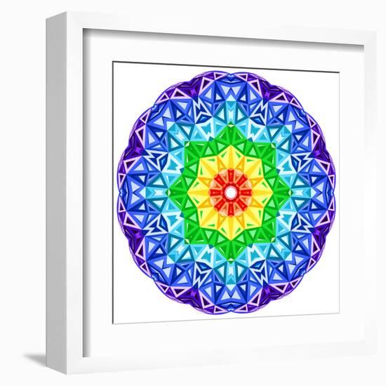 Rainbow Kaleidoscope Vibrant Circle-art_of_sun-Framed Art Print