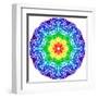 Rainbow Kaleidoscope Vibrant Circle-art_of_sun-Framed Art Print