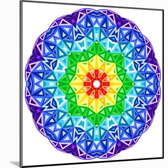 Rainbow Kaleidoscope Vibrant Circle-art_of_sun-Mounted Art Print