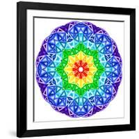 Rainbow Kaleidoscope Vibrant Circle-art_of_sun-Framed Art Print