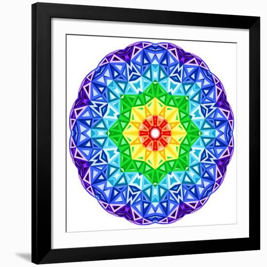 Rainbow Kaleidoscope Vibrant Circle-art_of_sun-Framed Art Print