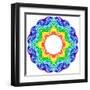 Rainbow Kaleidoscope Vibrant Circle-art_of_sun-Framed Art Print