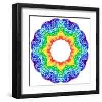 Rainbow Kaleidoscope Vibrant Circle-art_of_sun-Framed Art Print