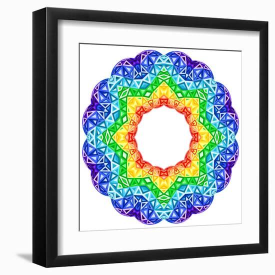 Rainbow Kaleidoscope Vibrant Circle-art_of_sun-Framed Art Print