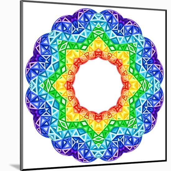 Rainbow Kaleidoscope Vibrant Circle-art_of_sun-Mounted Art Print