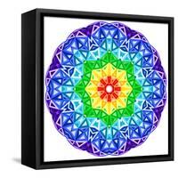 Rainbow Kaleidoscope Vibrant Circle-art_of_sun-Framed Stretched Canvas