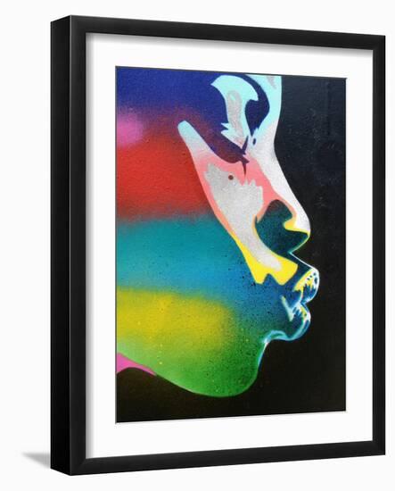 Rainbow Kiss-Abstract Graffiti-Framed Giclee Print