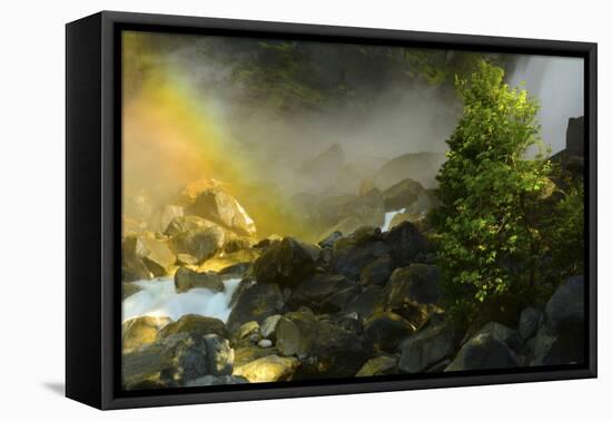 Rainbow, Lower Yosemite Falls, Yosemite National Park, California, USA-Michel Hersen-Framed Stretched Canvas