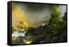 Rainbow, Lower Yosemite Falls, Yosemite National Park, California, USA-Michel Hersen-Framed Stretched Canvas