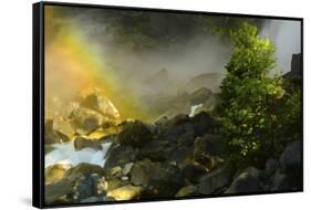 Rainbow, Lower Yosemite Falls, Yosemite National Park, California, USA-Michel Hersen-Framed Stretched Canvas