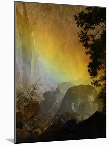 Rainbow, Lower Yosemite Falls, Yosemite National Park, California, USA-Michel Hersen-Mounted Photographic Print