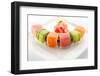 Rainbow Maki Sushi - Roll with Eel and Cream Cheese Inside. Tuna, Salmon and Avocado Outside-svry-Framed Photographic Print