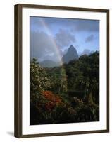 Rainbow near Petit Piton-Bob Krist-Framed Photographic Print