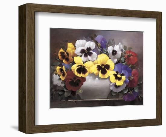 Rainbow of Pansies-Victor Santos-Framed Giclee Print