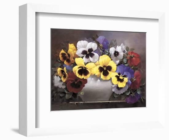 Rainbow of Pansies-Victor Santos-Framed Giclee Print