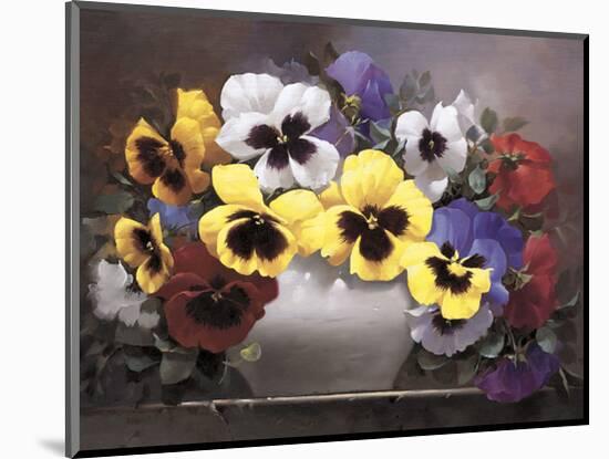 Rainbow of Pansies-Victor Santos-Mounted Giclee Print