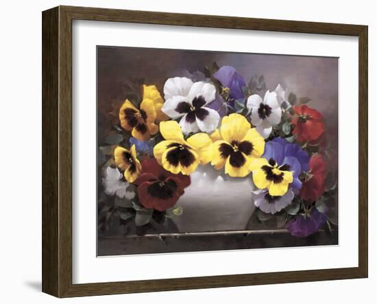 Rainbow of Pansies-Victor Santos-Framed Giclee Print