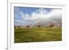 Rainbow on bare trees, Cosio Valtellino, Sondrio province, Valtellina, Lombardy, Italy, Europe-Roberto Moiola-Framed Photographic Print